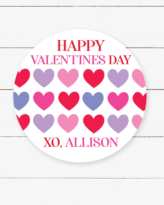 Multi Hearts Valentine Stickers