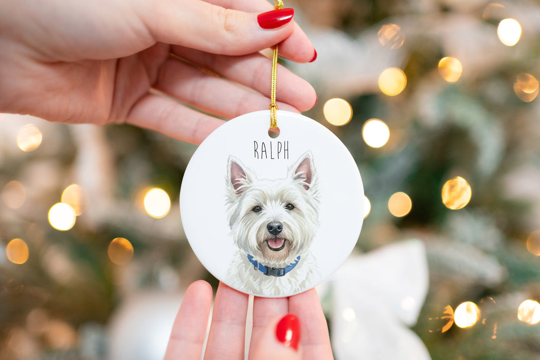 Watercolor Custom Pet Photo Christmas Ornament
