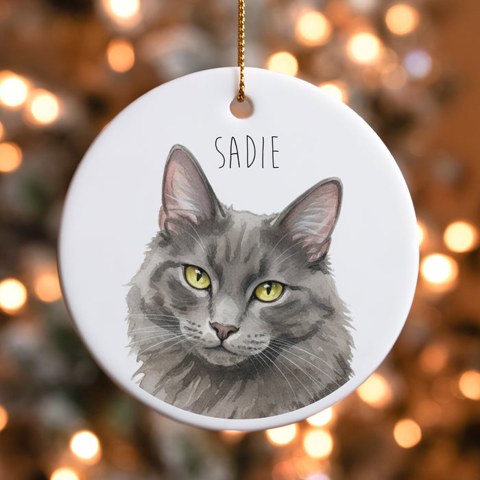 Watercolor Custom Pet Photo Christmas Ornament