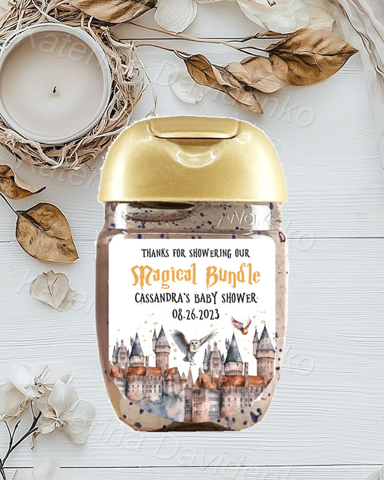 Wizard Baby Shower Hand Sanitizer Stickers