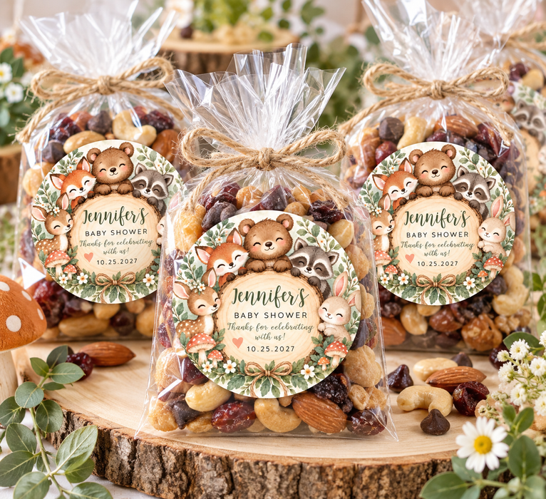 Woodland Animals Baby Shower Stickers