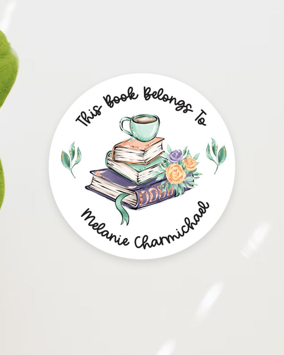 Cute Stack of Books Book Stickers