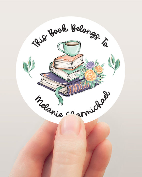 Cute Stack of Books Book Stickers