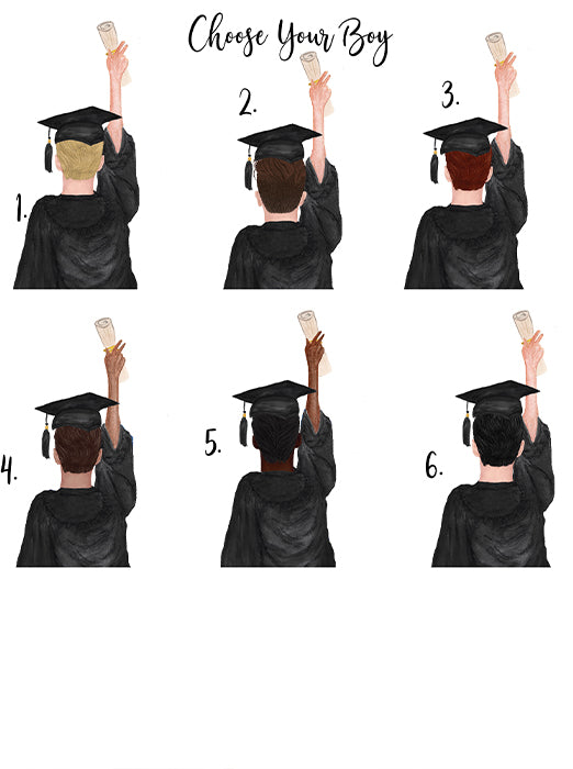 Custom Boy Graduation Stickers — Pig Party Prints