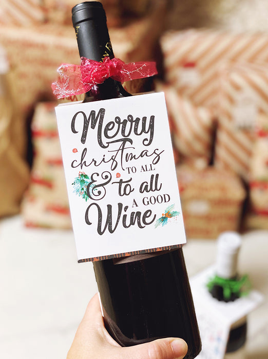 Christmas Holidays Printable Wine Bottle Hang Tags