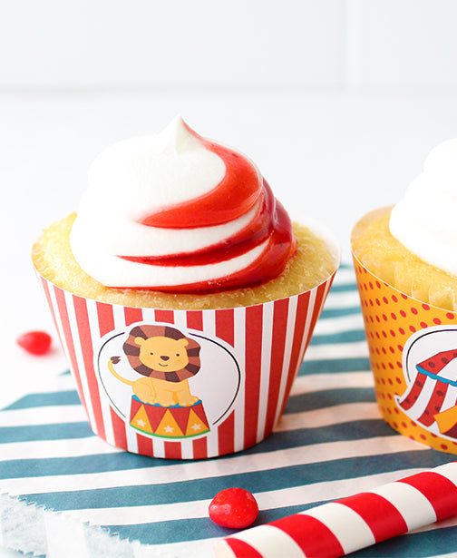Circus Party Printable Cupcake Wrappers