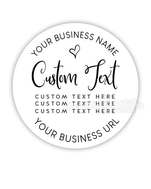 Custom Text Round Centered Logo Stamp
