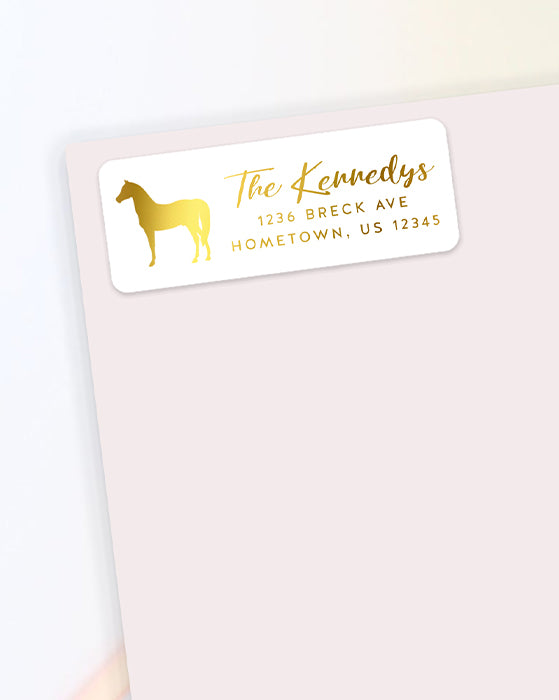 Horse Foil Address Sticker Labels