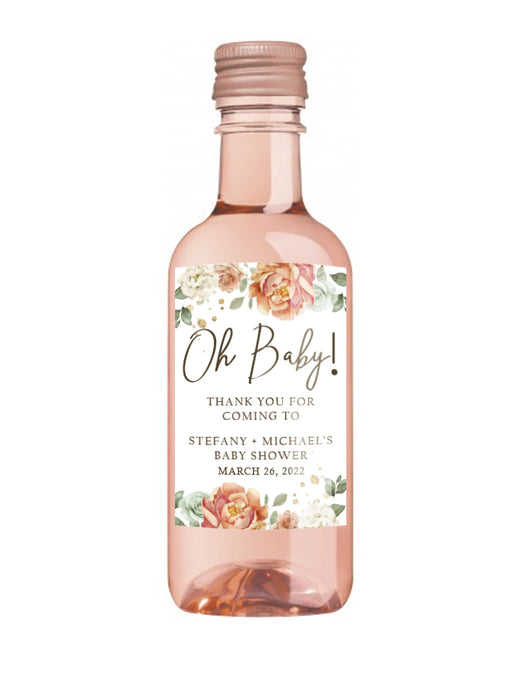 Oh Baby French Floral Baby Shower Mini Wine Labels — Jessica Weible Studios