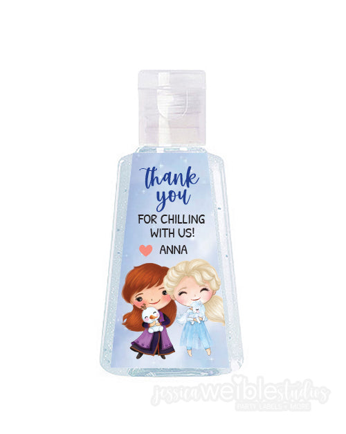 Frozen Party Triangle Hand Sanitizer Label