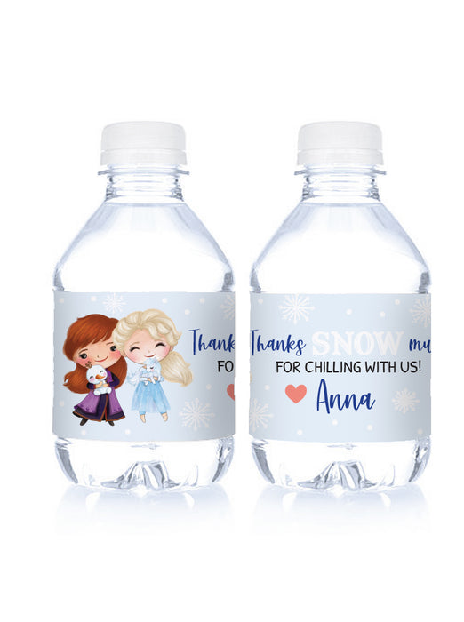 Frozen Elsa Party Water Bottle Labels