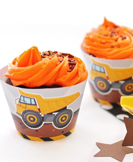 Construction Party Printable Cupcake Wrappers