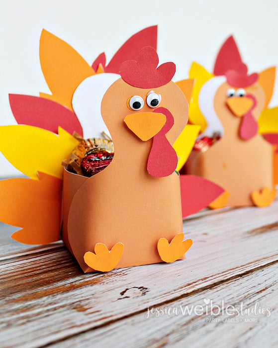 Turkey Box Printable Thanksgiving Turkey Favor Box - Printable — Pig Party Prints