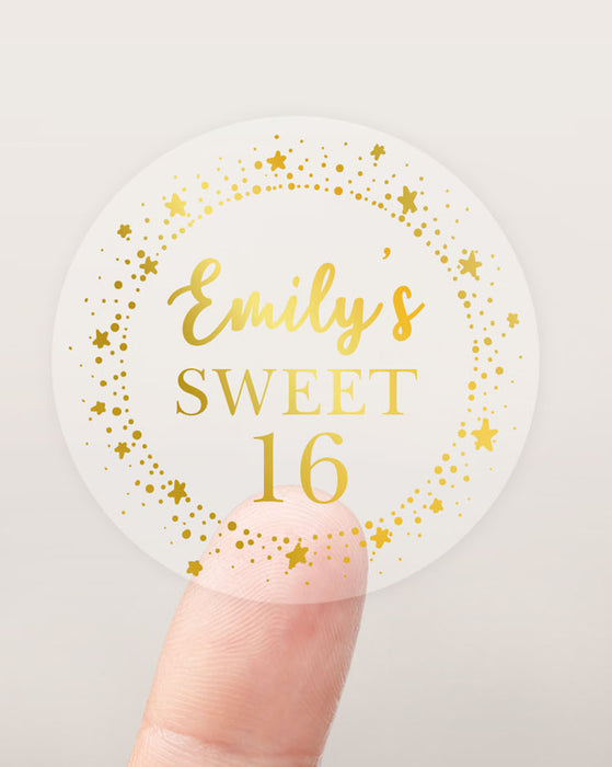 Sweet 16 Foil Birthday Stickers
