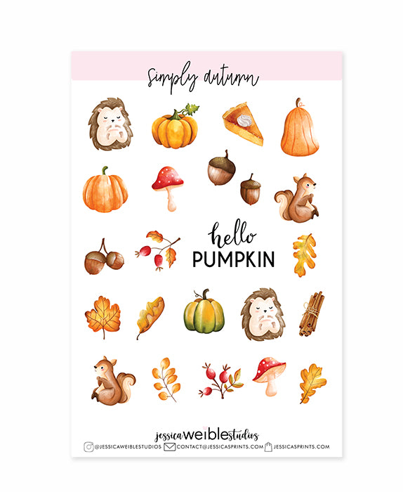 Simply Autumn Planner Stickers