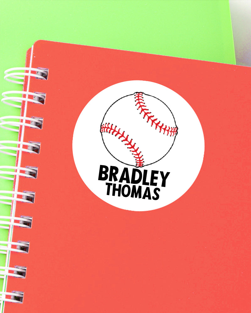 Baseball Back to School Name Labels — Pig Party Prints