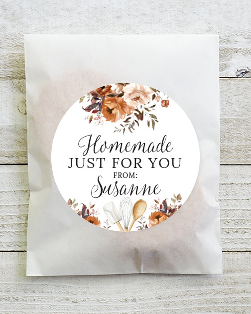 Autumn Floral Baked Goods Stickers