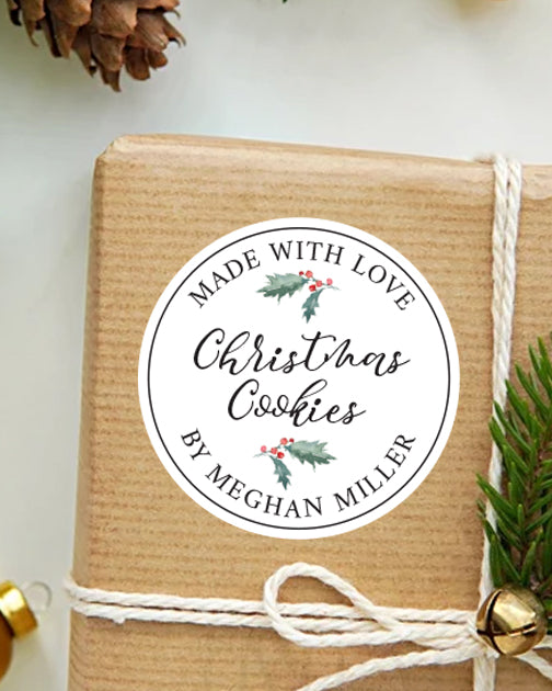 Made with Love Christmas Cookie Sticker Labels