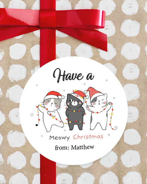 Meowy Christmas Cat Stickers