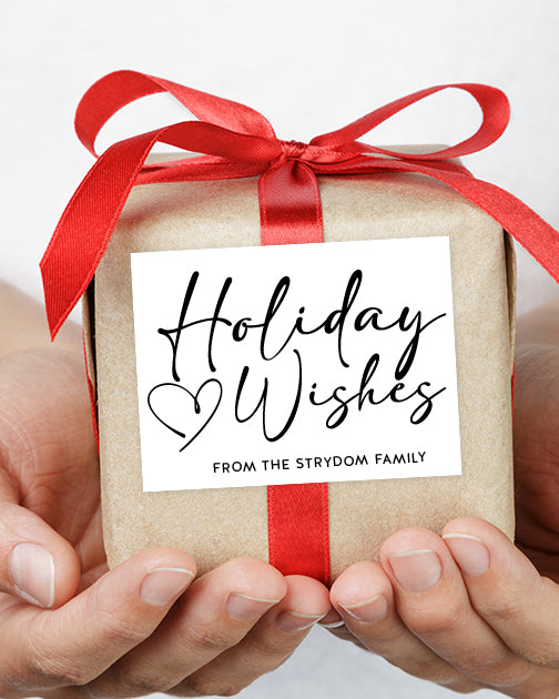 Holiday Wishes Script Large Labels