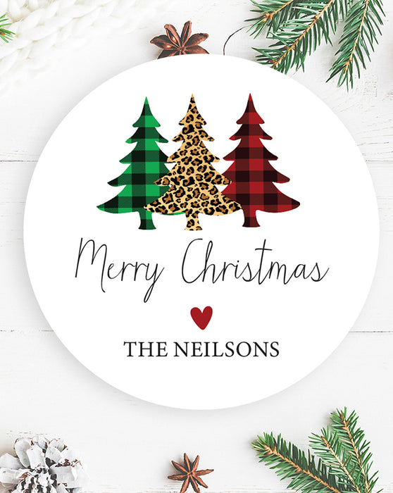 Buffalo Plaid Christmas Tree Stickers — Jessica Weible Studios