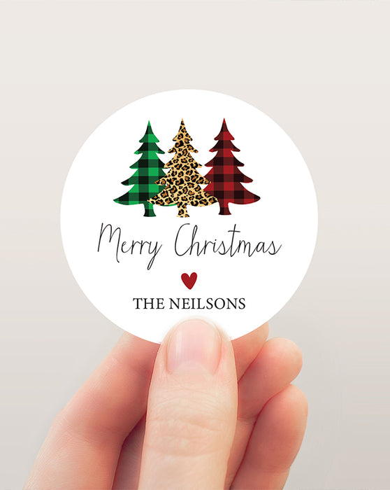 Buffalo Plaid Christmas Tree Stickers — Jessica Weible Studios