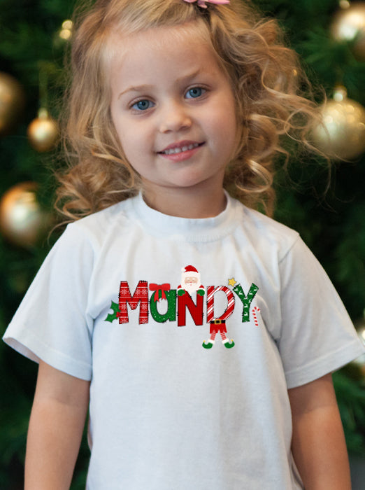 Girls Christmas Fun Alpha Custom T-Shirt