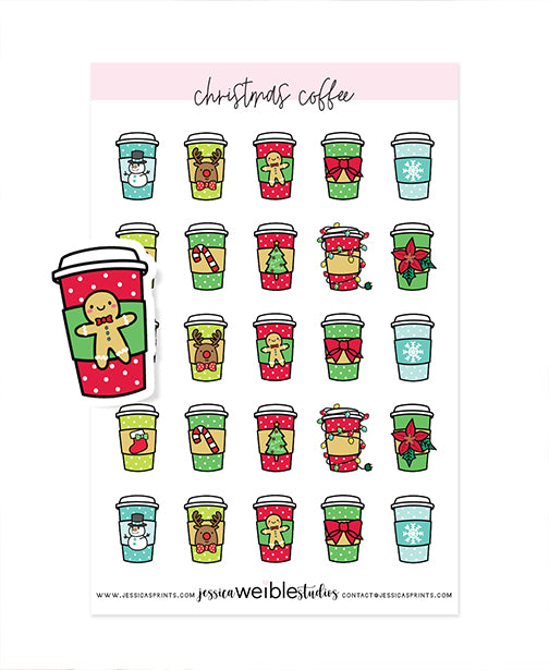 Christmas Coffee Planner Stickers