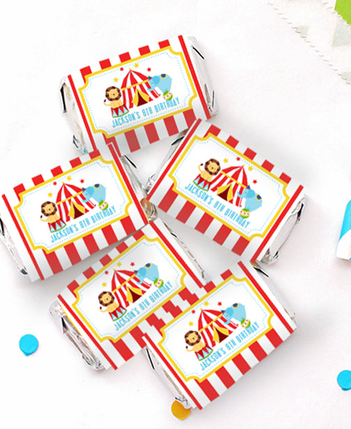Circus Birthday Mini Candy Bar Wrappers