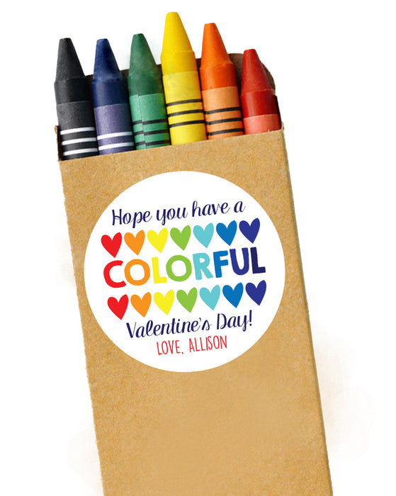 Colorful Rainbow Valentine Stickers