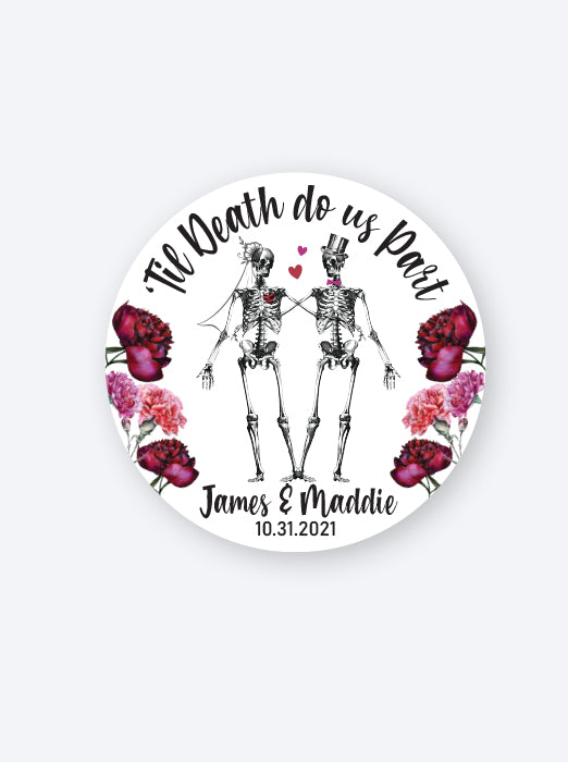 Til Death Do Us Part Floral Wedding Stickers