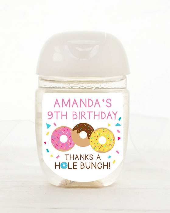 Donut Birthday Hand Sanitizer Label