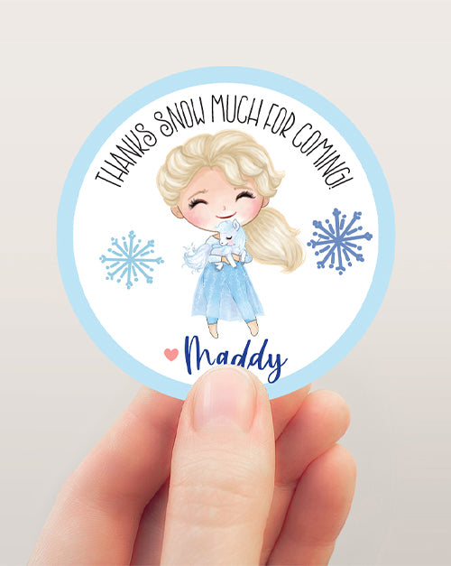 Elsa Frozen Birthday Party Stickers