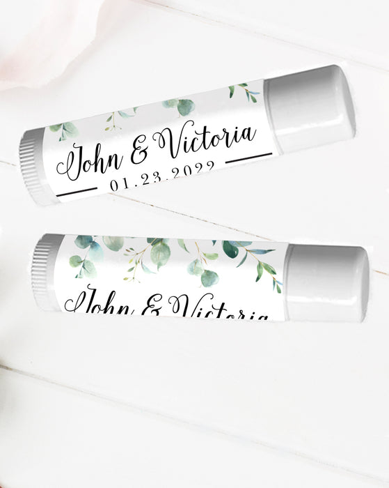 Eucalyptus Floral Wedding Lip Balm Labels