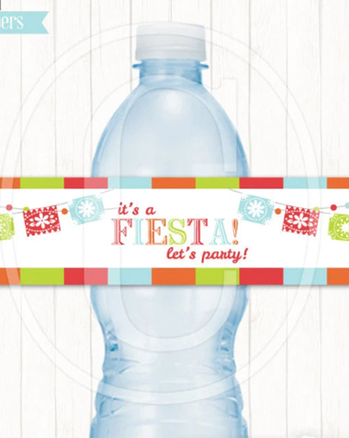 Fiesta Party Printable Water Bottle Label