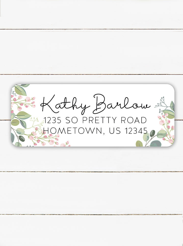 Floral Eucalyptus Address Sticker Labels — Jessica Weible Studios