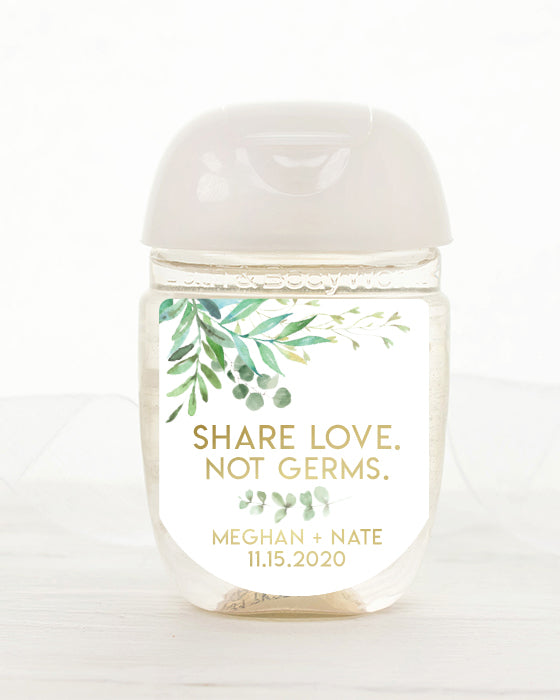 Botanical Floral Share Love Hand Sanitizer Label