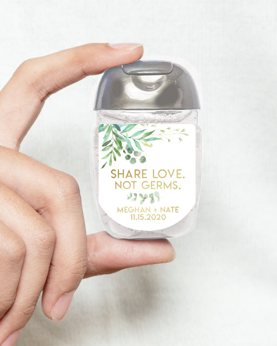 Botanical Floral Share Love Hand Sanitizer Label