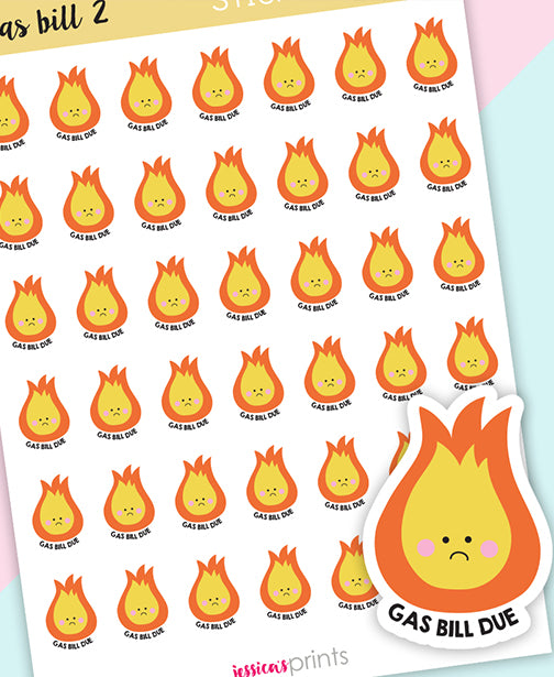 Gas Bill Planner Stickers