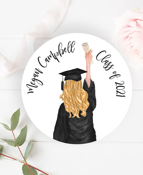 Custom Girl Graduation Stickers