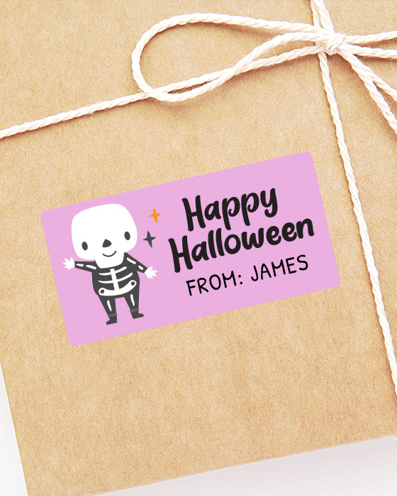 Skeleton Happy Halloween Candy Stickers