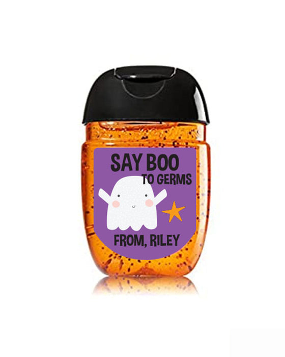 Say Boo to Germs Halloween Sanitizer Label