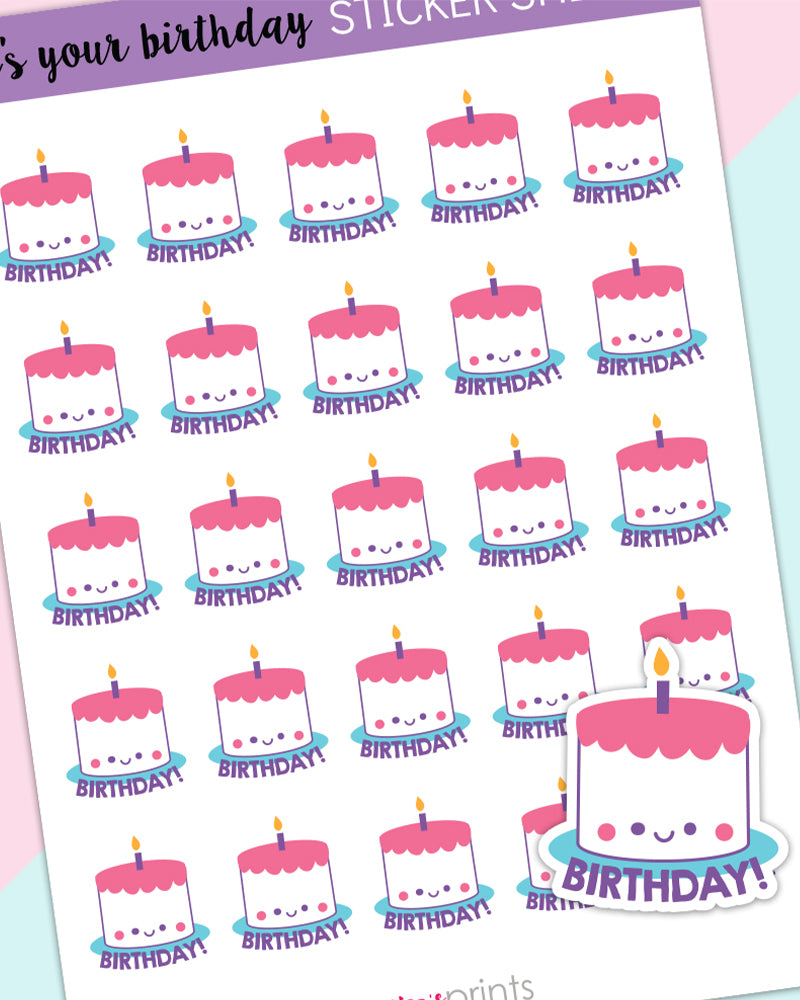 It's Your Birthday Planner Stickers — Pig Party Prints for Free Printable Birthday Planner Stickers