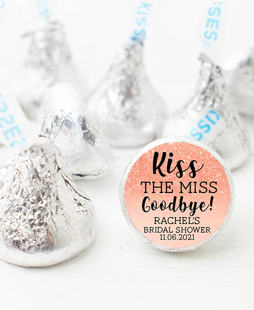 Kiss the Miss Goodbye Rose Gold Glitter Stickers