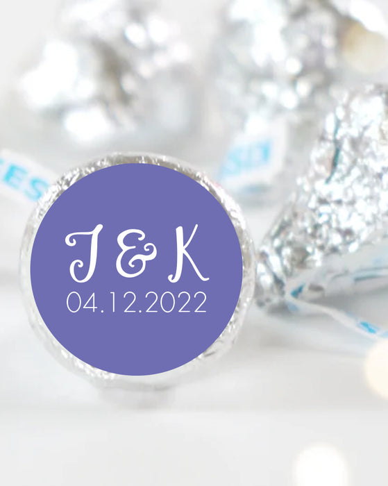 Wedding Initials Kiss® Stickers - Choose Your Color