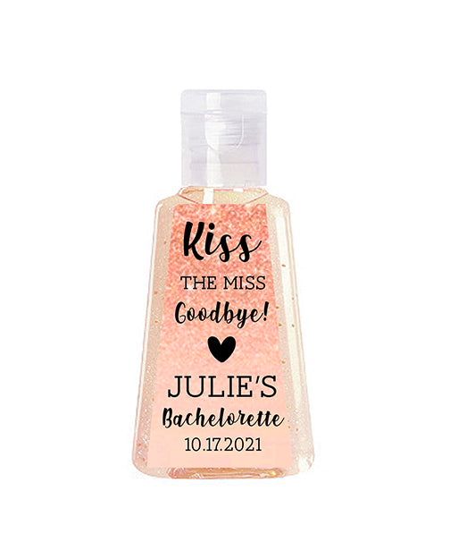 Kiss the Miss Goodbye Triangle Hand Sanitizer Label