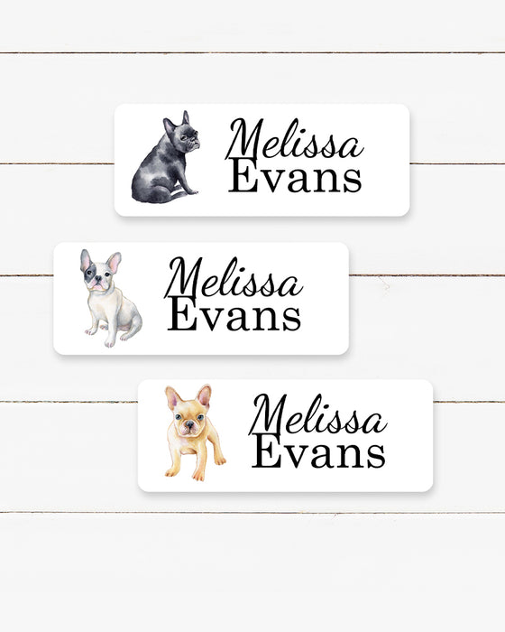 French Bulldogs Waterproof Name Labels