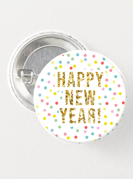 Happy New Year Confetti Button