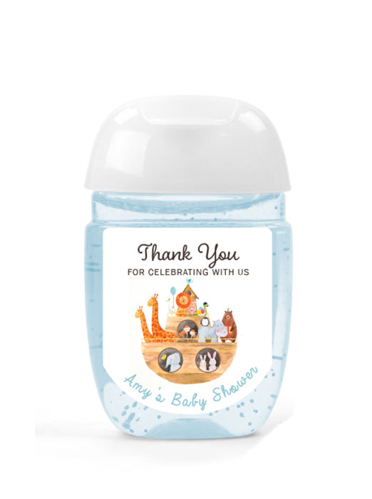 Noah's Ark Baby Shower Hand Sanitizer Label