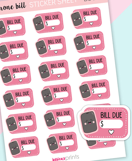 Phone Bill Planner Stickers